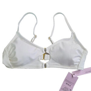 Women’s Wild Fable Ring Front Bikini Top White Size Medium New with Tags